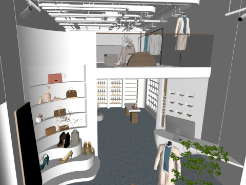 Modern Clothing Store Su Model 3D Model