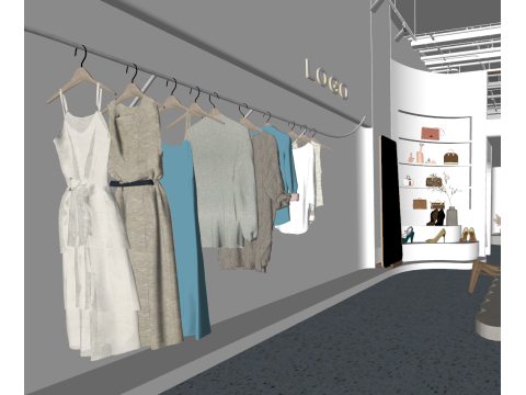 现代服装店苏模特 3D 模型