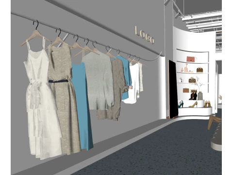 Modern Clothing Store Su Model 3D Model
