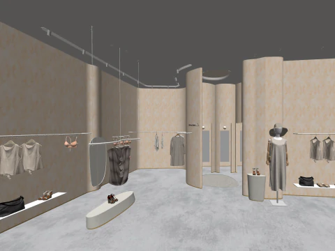 Modelo SU de loja de roupas femininas modernas Modelo 3D