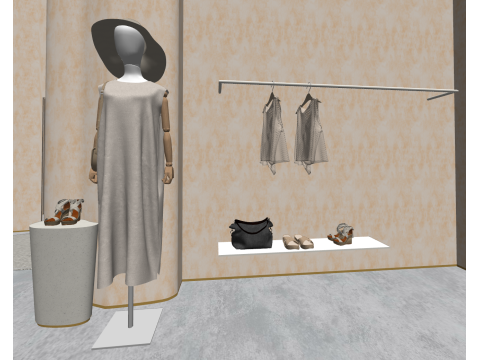 Magasin de vêtements pour femmes modernes modèle SU Modèle 3D