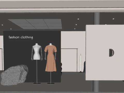 Modern clothing store womens clothing store su model 3D Model
