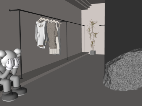 現代衣料品店婦人服店suモデル 3Dモデル