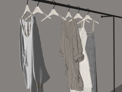 現代衣料品店婦人服店suモデル 3Dモデル