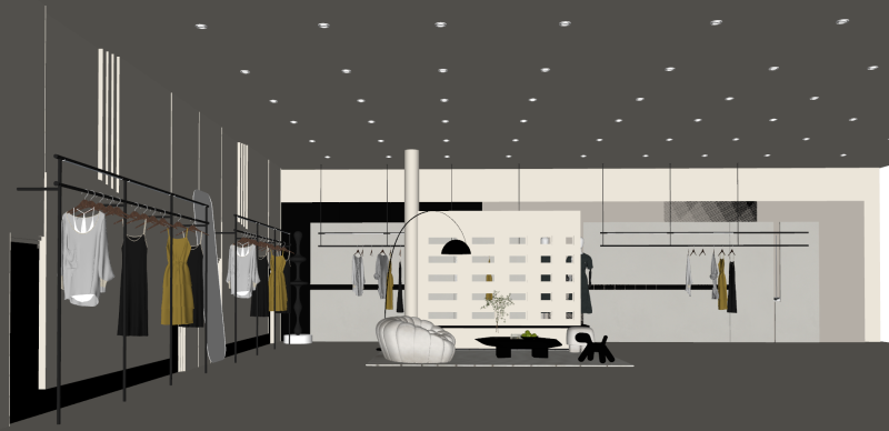 Magasin de vêtements pour femmes modèle SU Modèle 3D .c4d .max .obj .3ds .fbx .stl .blend 