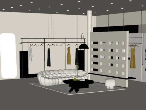 Womens clothing store SU model 3D Model