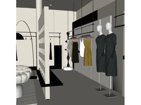 Womens clothing store SU model 3D Model