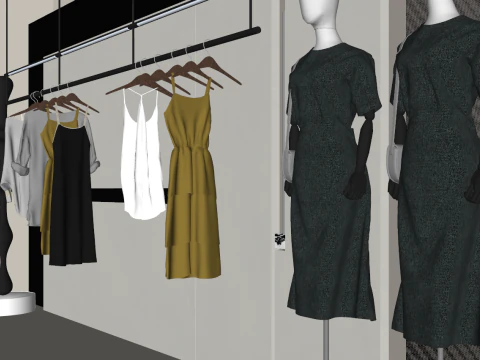 Womens clothing store SU model 3D Model