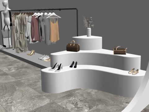 File sorgente del modello di SketchUp per un moderno negozio di abbigliamento Modello 3D