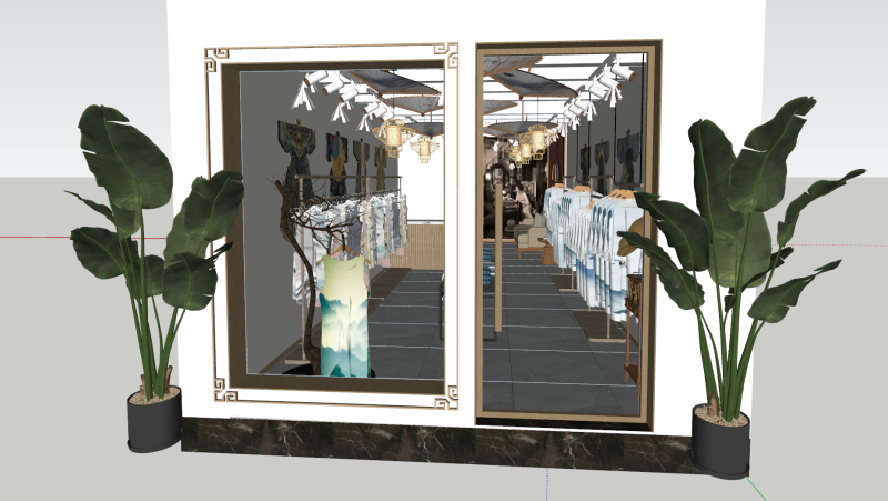 SketchUp Clothing Store Design Template 3D Model .c4d .max .obj .3ds .fbx .stl .blend 