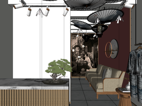 SketchUp Clothing Store Design Template 3D Model