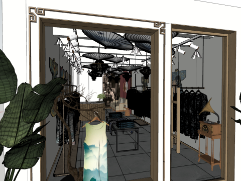 SketchUp Clothing Store Design Template 3D Model