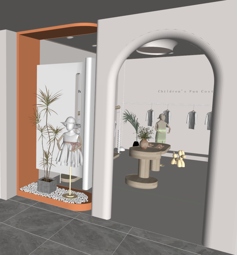 Warm childrens clothing store SketchUp source file 3D Model .c4d .max .obj .3ds .fbx .stl .blend 