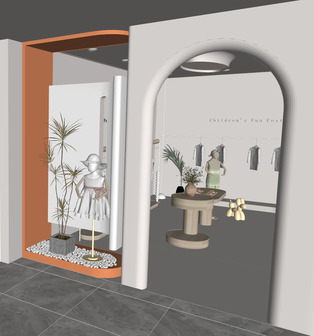 Warm childrens clothing store SketchUp source file 3D Model .c4d .max .obj .3ds .fbx .stl .blend