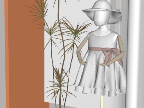 Warm childrens clothing store SketchUp source file 3D Model