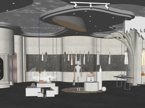 SketchUp model source file for modern clothing store 3D Model