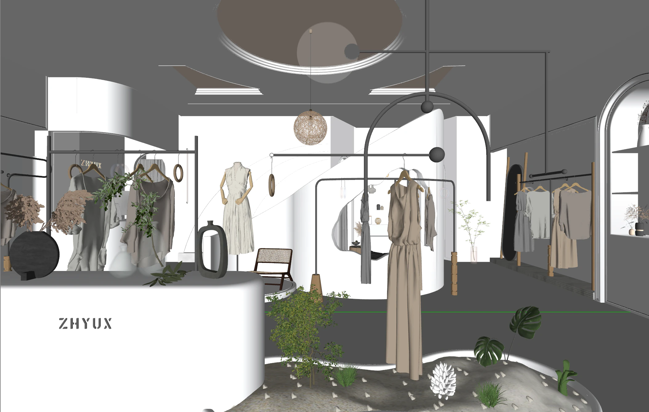Modern luxury clothing store 3D Model .c4d .max .obj .3ds .fbx .stl .blend