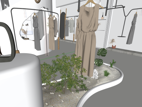 现代奢华服装店 3D 模型