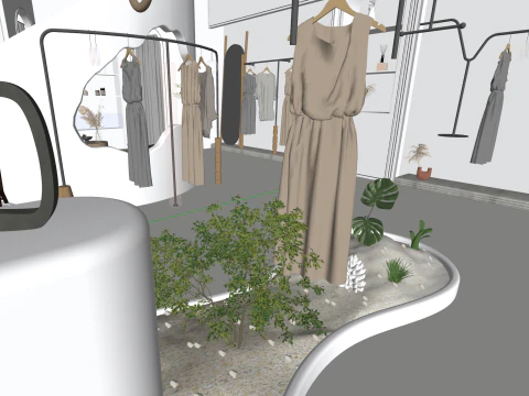 Modern luxury clothing store 3D Model