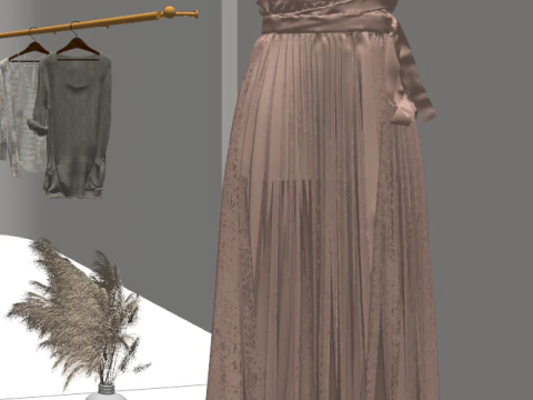 SU Space Construction Design for a Minimalist Clothing Store 3D Model