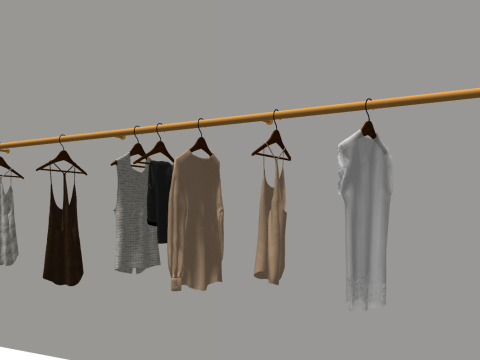 Progetto di costruzione dello spazio SU per un negozio di abbigliamento minimalista Modello 3D