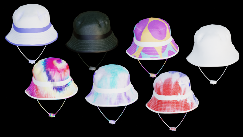 6 मछुआरे टोपी 3D मॉडल .c4d .max .obj .3ds .fbx .stl .blend 