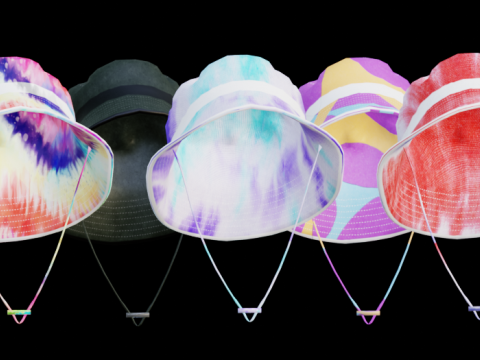 6 मछुआरे टोपी 3D मॉडल