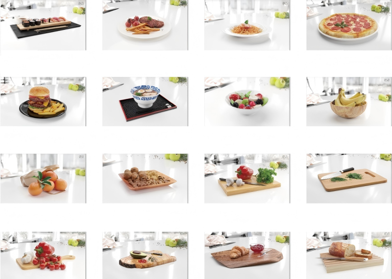 खानपान के 16 सेट 3D मॉडल .c4d .max .obj .3ds .fbx .stl .blend