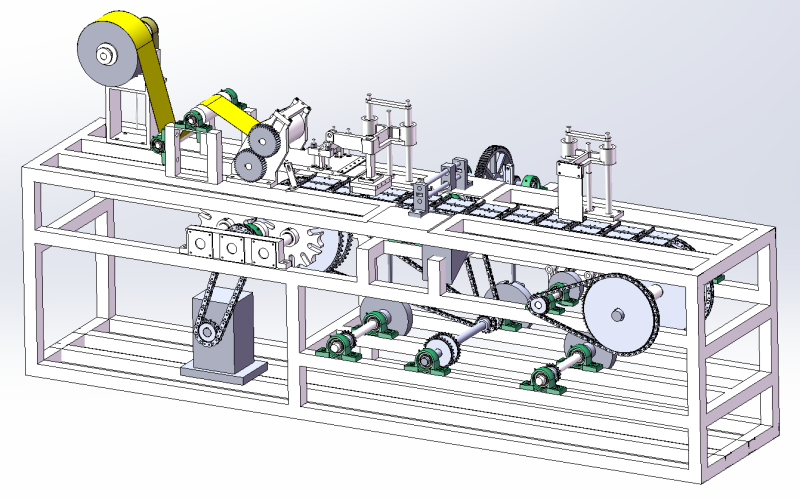Vollautomatische Produktionsmaschine für Papiertütenverpackungen 3D Modell .c4d .max .obj .3ds .fbx .stl .blend