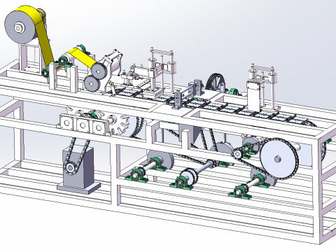 Fully automatic paper bag packaging production machine 3D Model