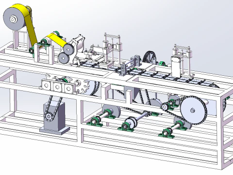 Tam otomatik kağıt torba paketleme üretim makinesi 3D Model