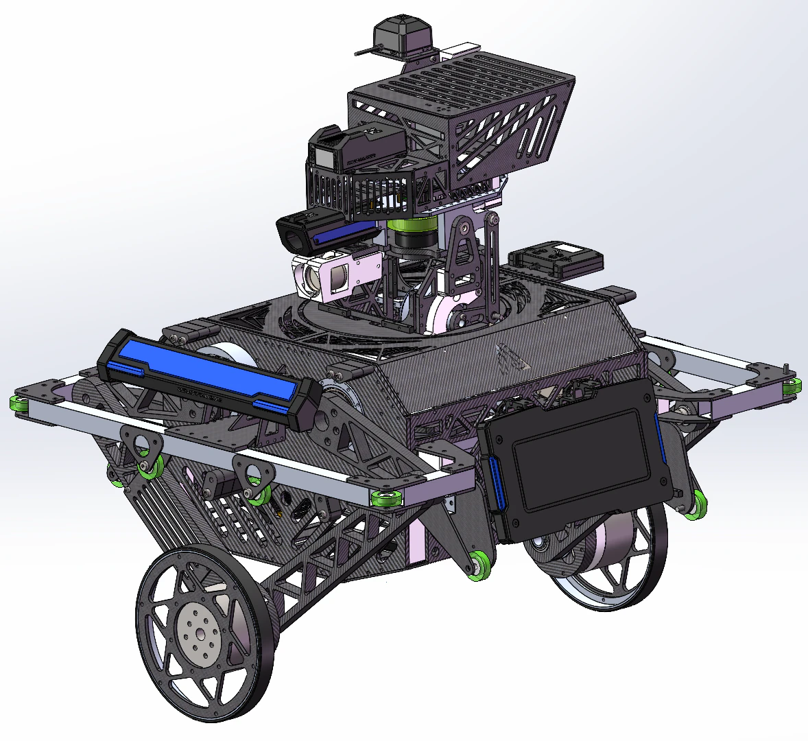 Wheeled robot 3D Model .c4d .max .obj .3ds .fbx .stl .blend 
