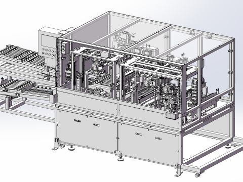 डिफ्लेक्टर असेंबली और टेप वाइंडिंग मशीन 3D मॉडल