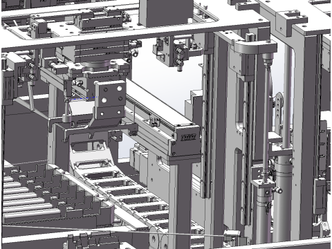 डिफ्लेक्टर असेंबली और टेप वाइंडिंग मशीन 3D मॉडल