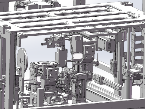 डिफ्लेक्टर असेंबली और टेप वाइंडिंग मशीन 3D मॉडल