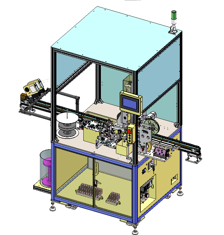 Single shaft horizontal winding machine step 3D Model .c4d .max .obj .3ds .fbx .stl .blend 