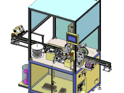 Single shaft horizontal winding machine step 3D Model