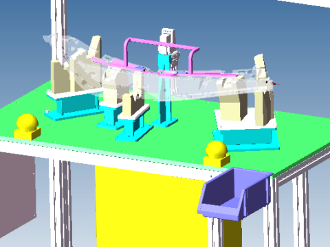 자동차 내부 트림 조립 워크스테이션 3D 모델