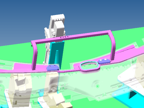 자동차 내부 트림 조립 워크스테이션 3D 모델