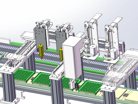 Buzzer automatic dispensing and assembly circular assembly line 3D Model