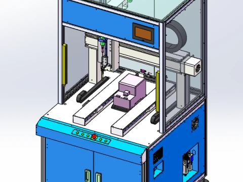 मानक दोहरे स्टेशन फर्श प्रकार की स्वचालित स्क्रू मशीन 3D मॉडल