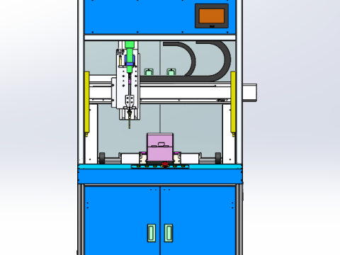 표준 이중 스테이션 바닥형 자동 나사 가공기 3D 모델