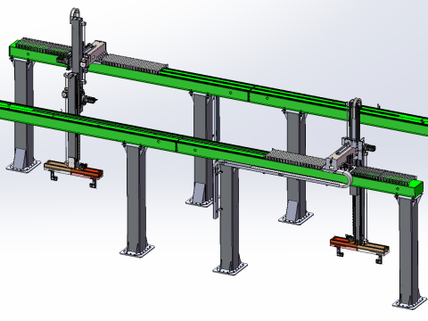 Automatyczna linia do kratownic do transportu beczek Model 3D