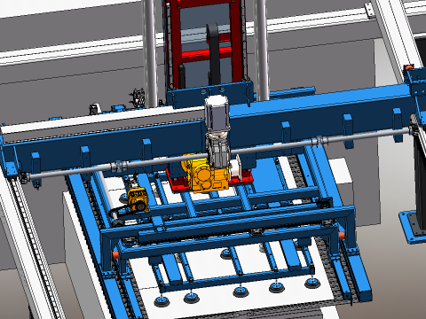 Laser cutting machine loading and unloading 3D Model