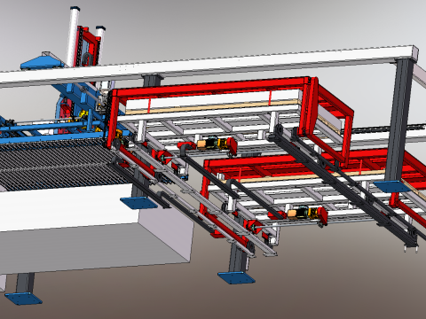 Laser cutting machine loading and unloading 3D Model