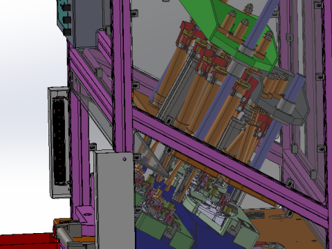 측면 배플 설치 워크스테이션 3D 모델