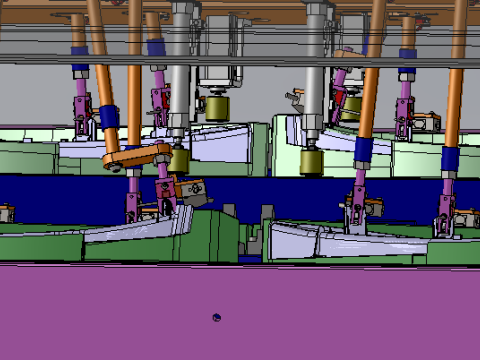 측면 배플 설치 워크스테이션 3D 모델