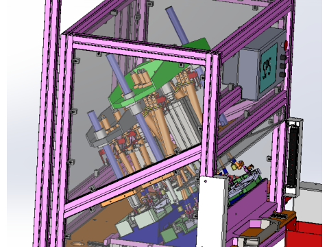 측면 배플 설치 워크스테이션 3D 모델
