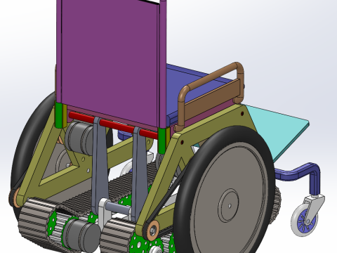क्रॉलर सीढ़ी चढ़ने वाली व्हीलचेयर 3D मॉडल