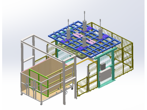 Ampia postazione di lavoro con pressacavo schiumogeno Modello 3D